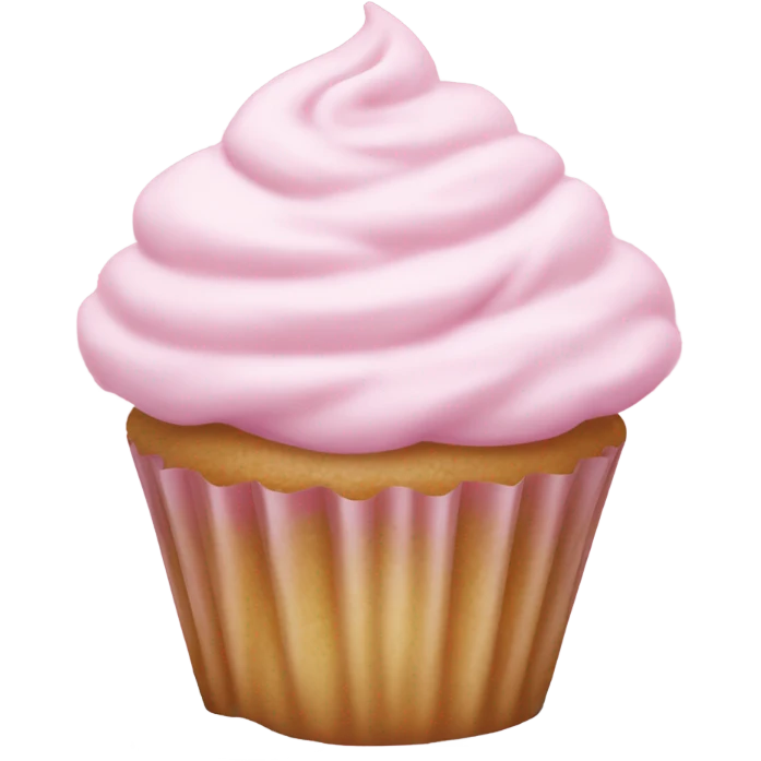 light pink cupcake with icing sugar emoji