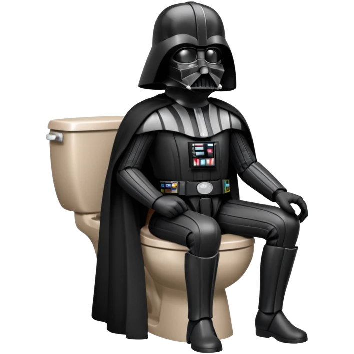 Darth vader on a Toilett emoji