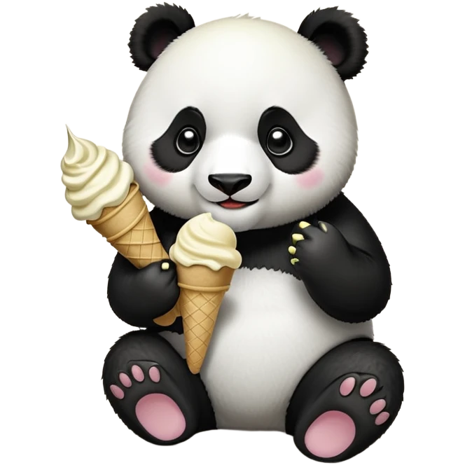 Panda eating ice cream emoji