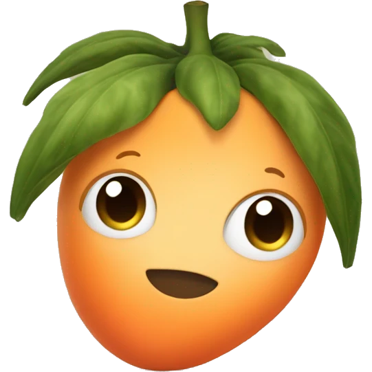 A cute papaya with hair buns  emoji