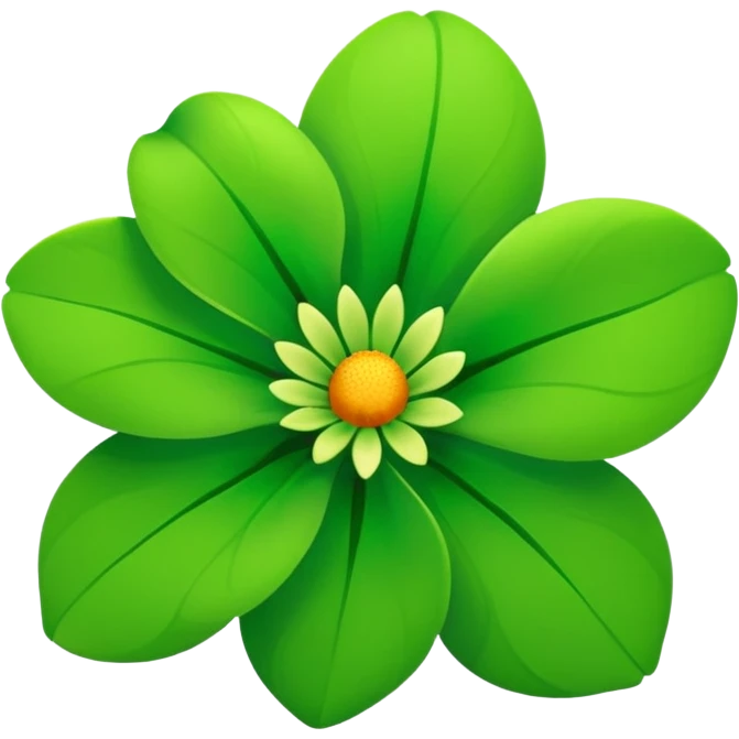 detailed Green flower emoji