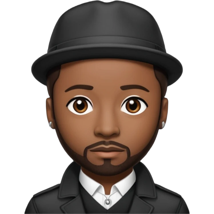 Teddy Riley with dark brown hair emoji