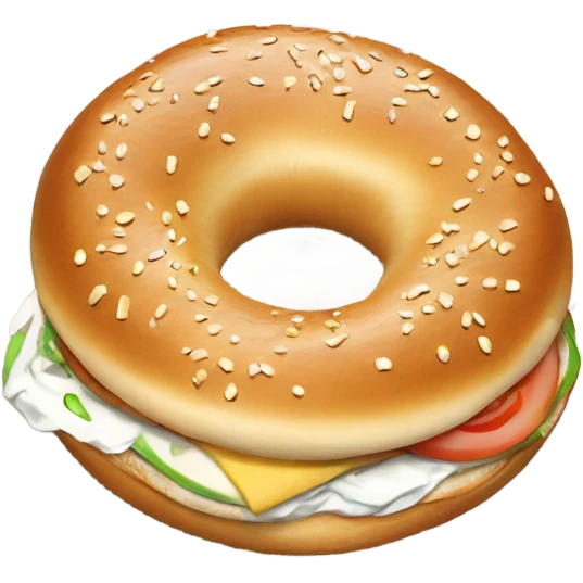 bagel sandwich with cream cheese inside  emoji