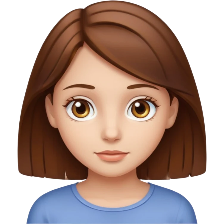 Sweet girl with hazel eyes and brown medium hair  emoji