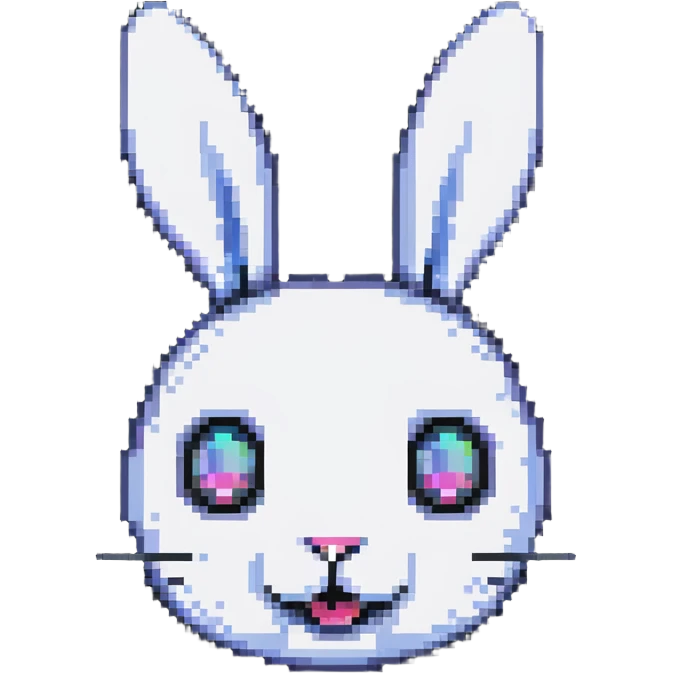 happy futuristic rabbit robot face, only the face emoji
