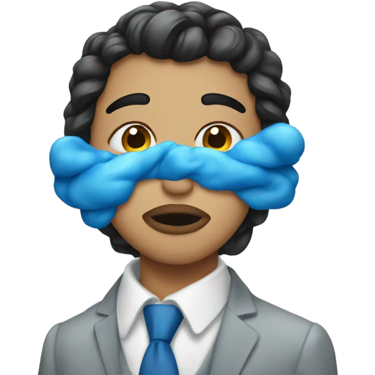 Blue kiss emoji