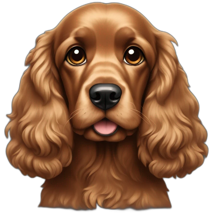 old dark caramel cocker spaniel emoji