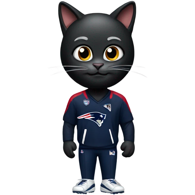 Black cat as New England Patriots Head Coach emoji