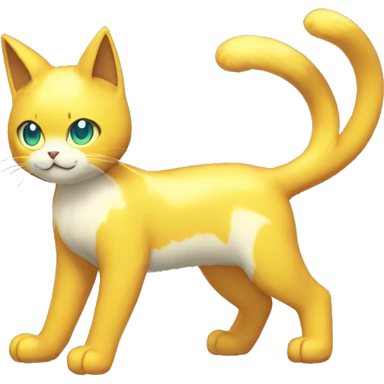 Shiny Electric-type-Fakémon-Cat full body emoji