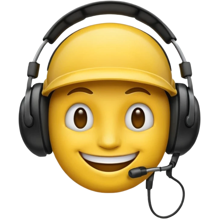 un emoji qui écoute de la musique avec un casque avec un léger sourire emoji
