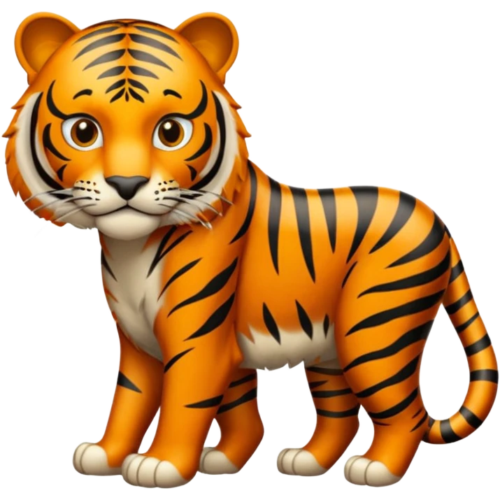 Tigre adulto feroz con la cara mas real no de caricatiraen la cima  emoji