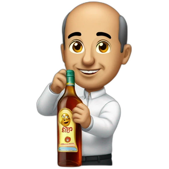 Felipe calderon with a liquor bottle emoji