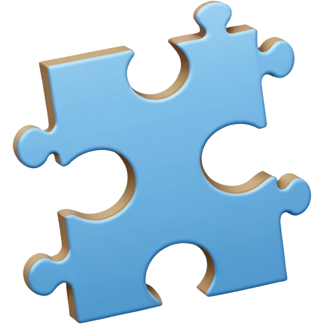 A Cambridge blue colored  piece of puzzle, half standing emoji