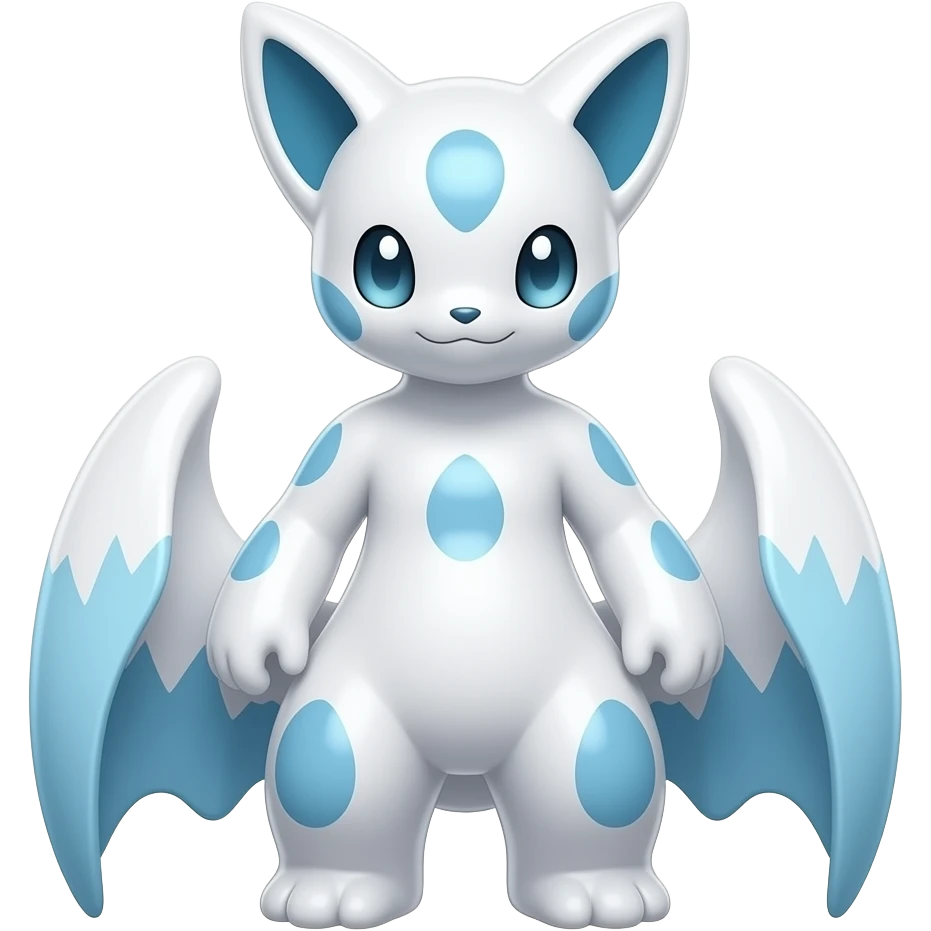 Shiny glossy melanistic oily pastel white bright Meloetta-Giratina-Noibat-Pokémon-Fakémon-fusion-hybrid-creature emoji