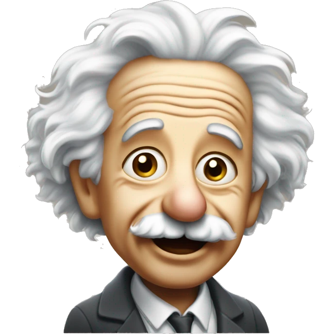 albert einstein with vawing hand and is happy emoji