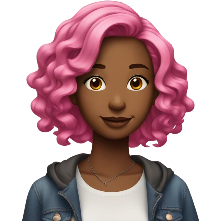 pink hair girl emoji