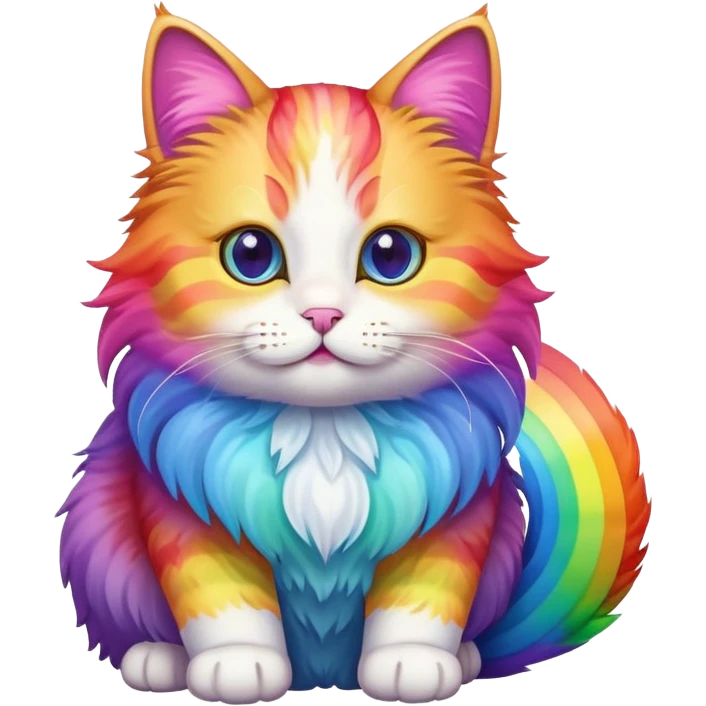 Cat with a rainbow emoji