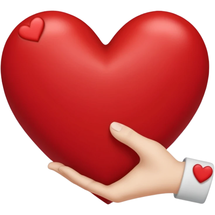 Un brazo abrazando un corazón emoji