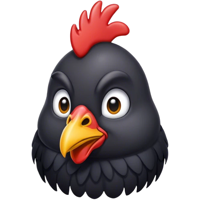 Big fat black chicken emoji