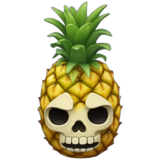 Piña con forma de calavera emoji