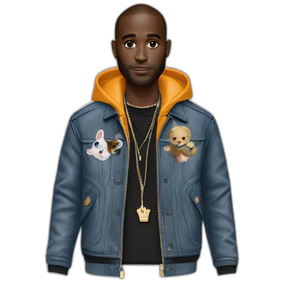 Virgil Abloh with louis Vuitton jacket emoji