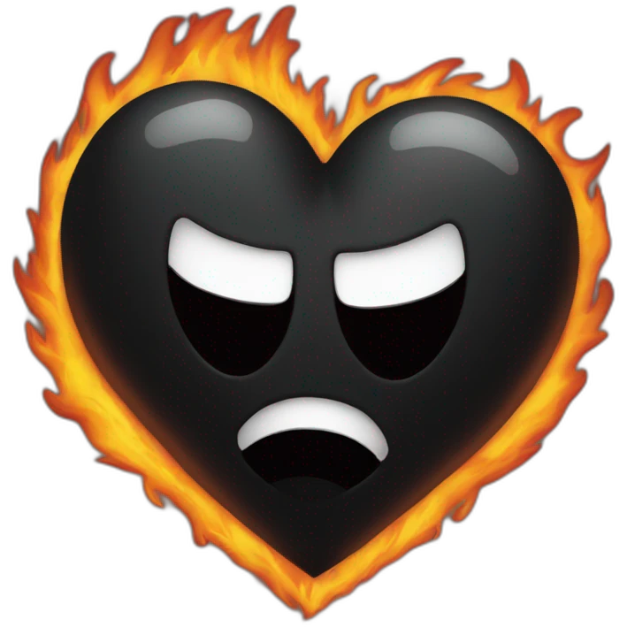 Black heart on fire emoji