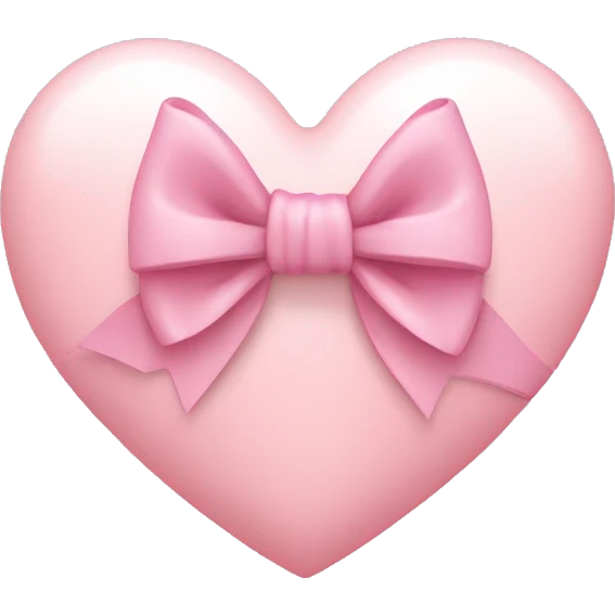 Light pink heart with bow tied around it emoji