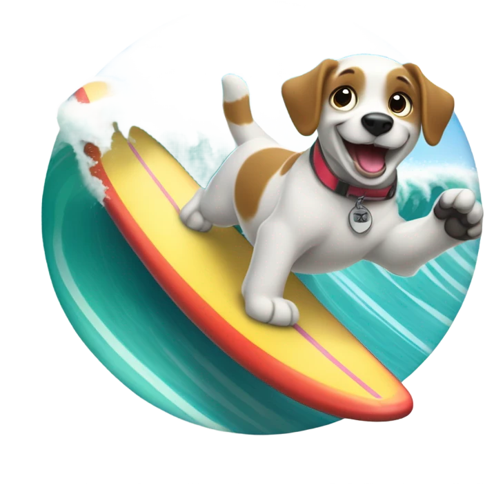 Perro surfeando emoji