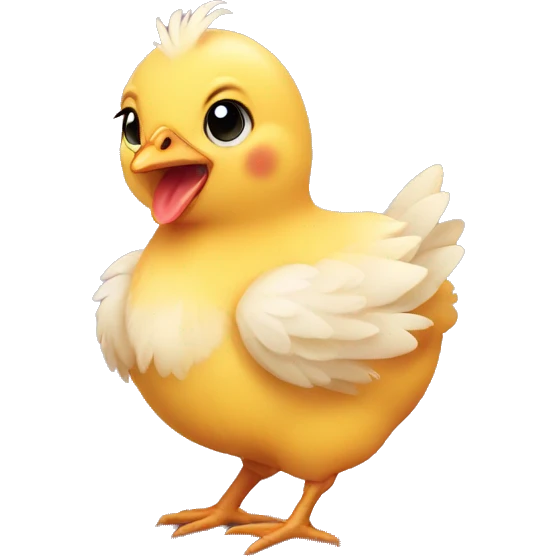 Baby chicken in love emoji
