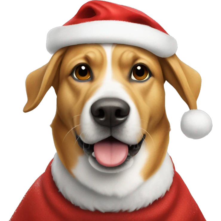 Dog in Santa hat emoji