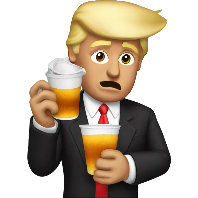 Donald trump drinking a double cup  emoji