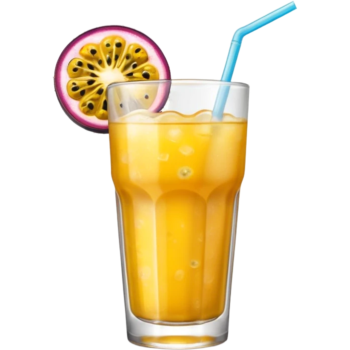 passionfruit & mango soft drink in glass emoji