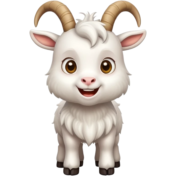 cute cartoon goat with horns emoji