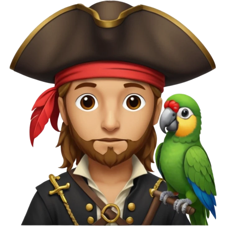 pirate and parrot emoji