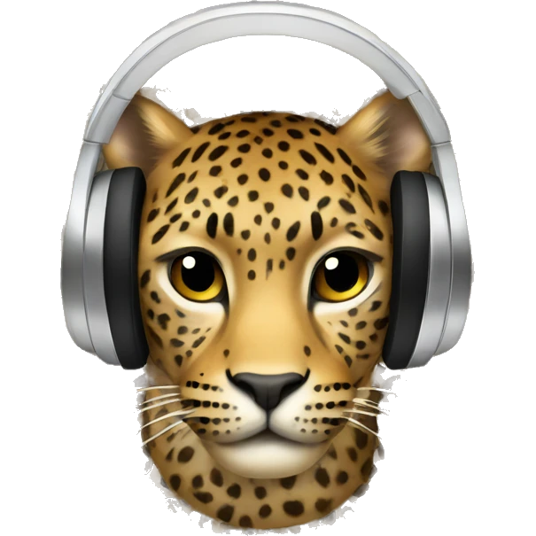 Headphones in leopard print  emoji