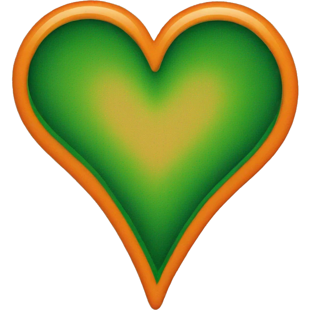 orange and green heart emoji
