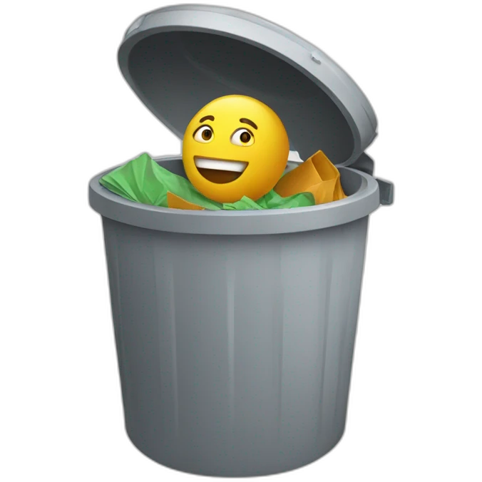 a man in a trash can emoji