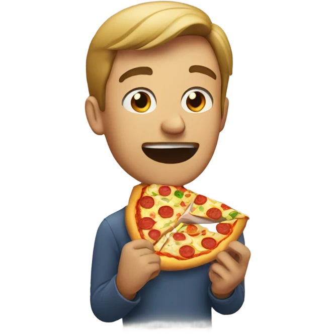 A man eating pizza  emoji