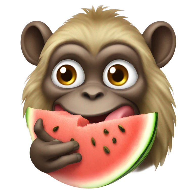 Monkey eating watermelon  emoji