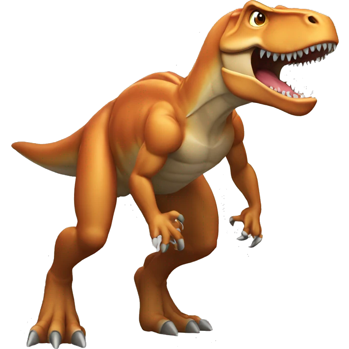 trex with muscular arms emoji