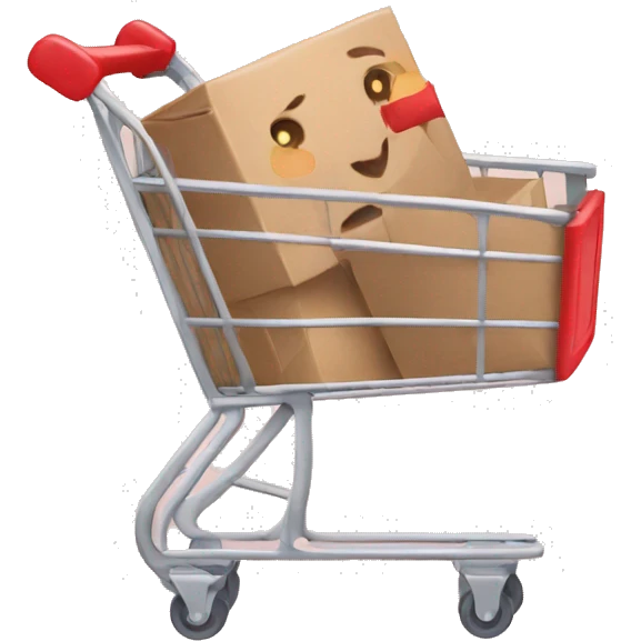 shopping cart with boxies emoji