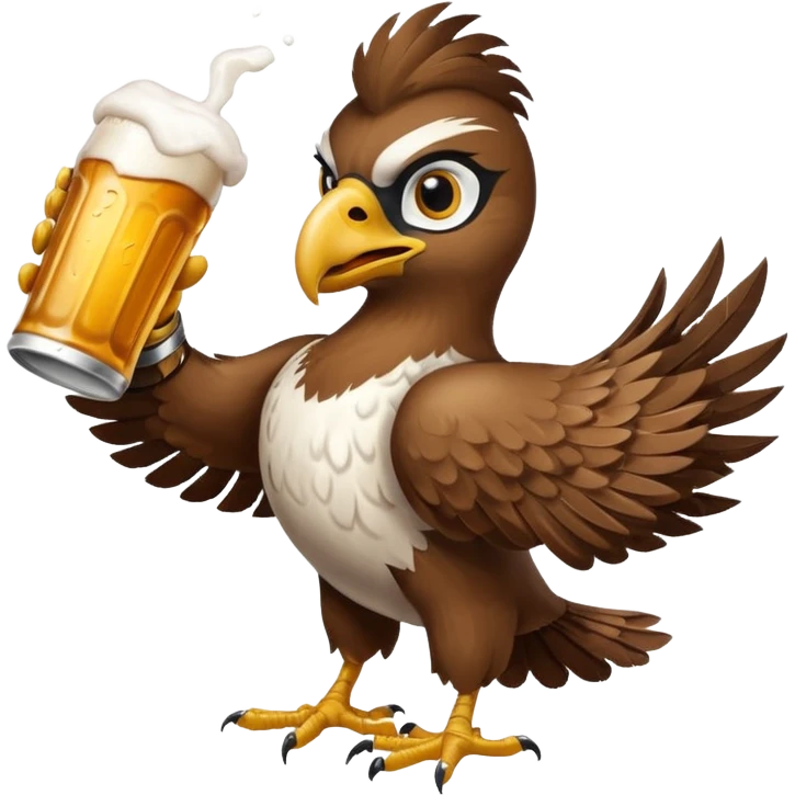 Seahawk bird drinking beer happy cheers emoji