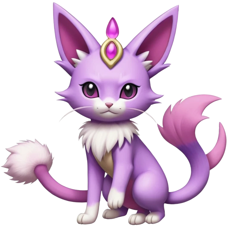 Meowth-Espeon-Skitty-Pokémon-Fakémon-hybrid-creature (full body) emoji