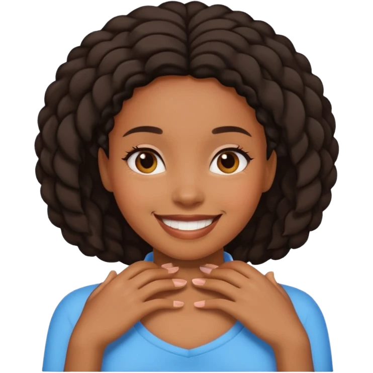 black girl hands around neck emoji