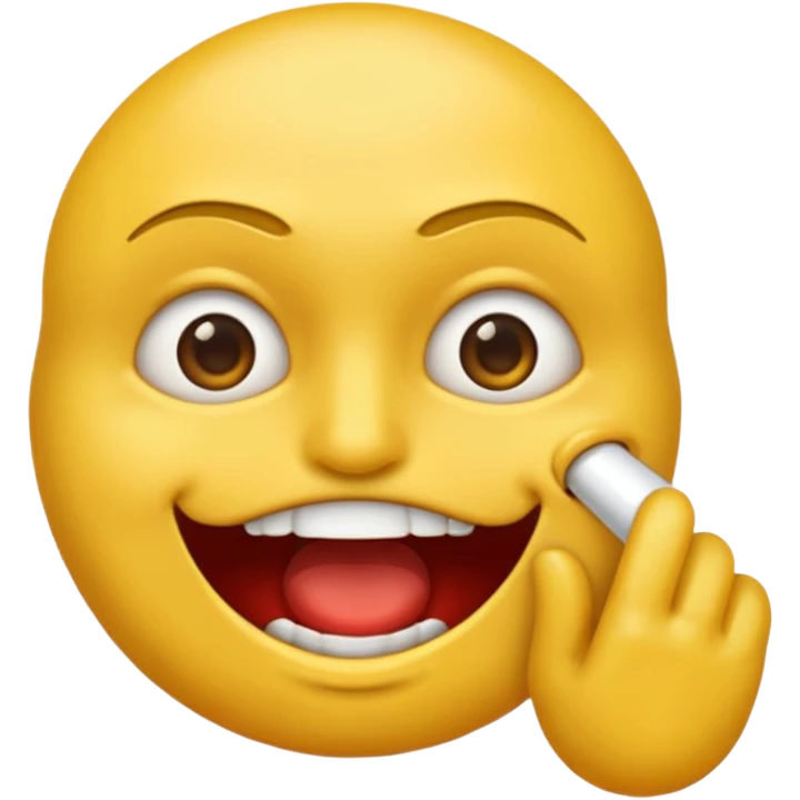 Emoji jaune qui ce mord les doigts comme si il draguait emoji