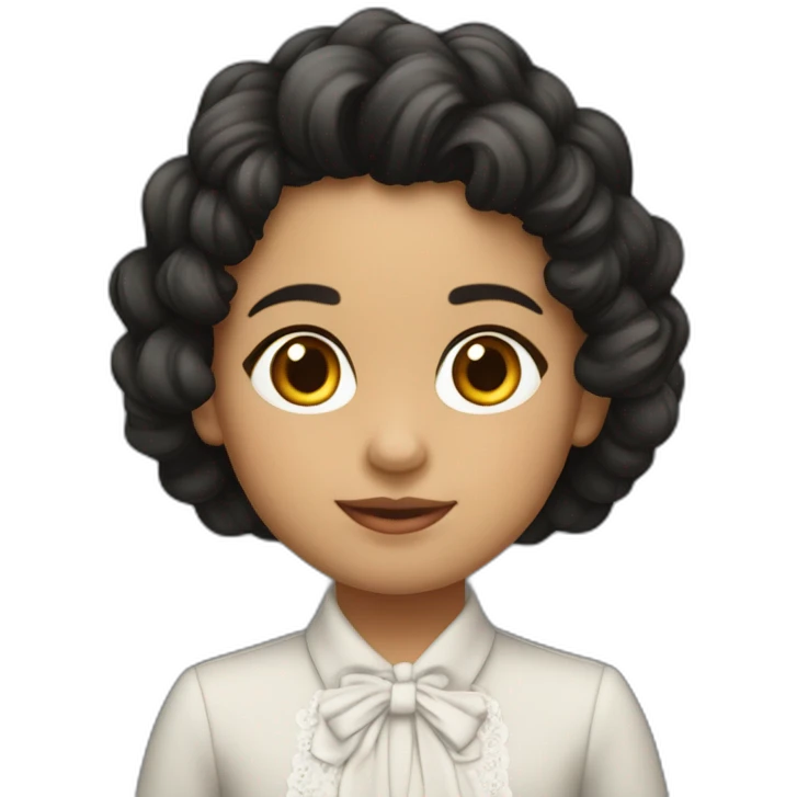 Niña morena cabello largo rizado emoji