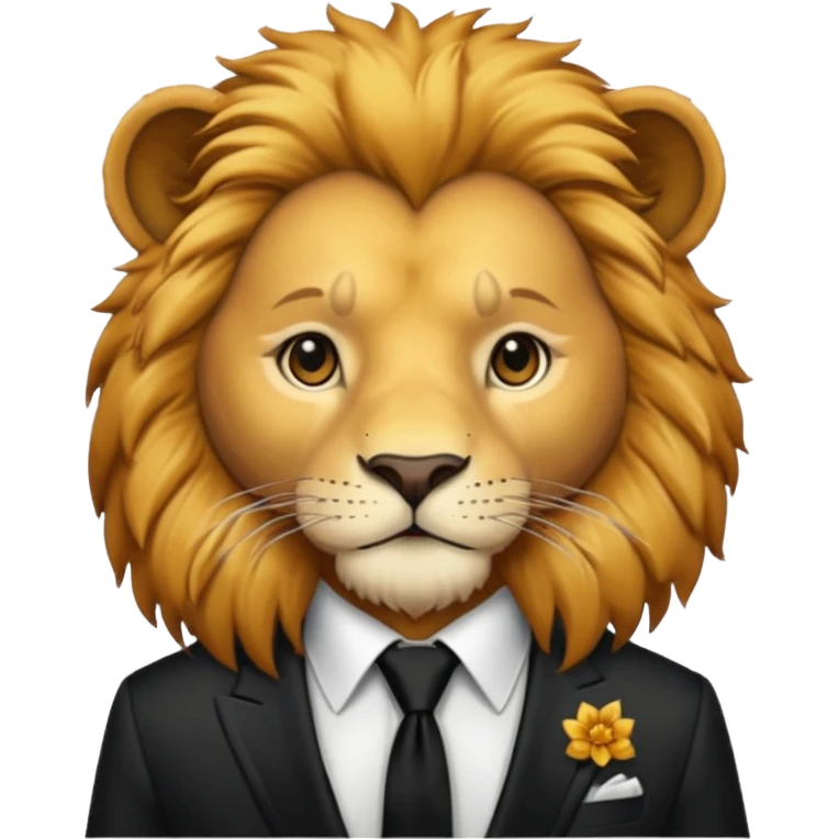 lion black tie emoji