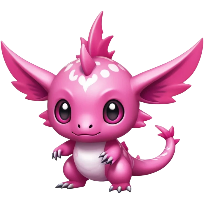 Exotic shiny rare epic cute Fakémon-creature, full body, with random markings emoji