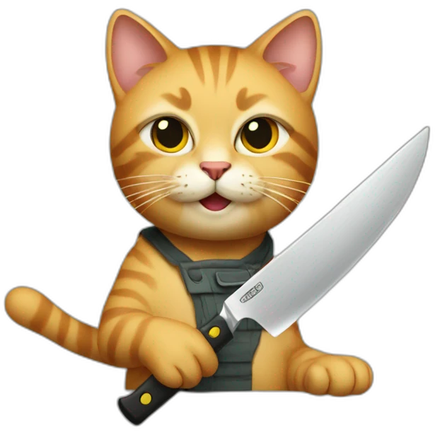 Cat with a knife  emoji