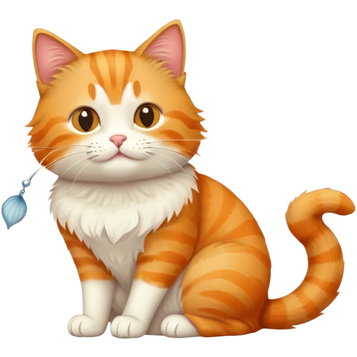 cat full body sitting eating a fish emoji